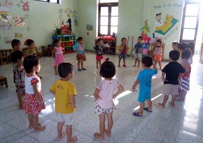 Ảnh 4 : Nhiều năm nay, bậc học mầm non ở Quảng Trạch luôn rơi vào tình trạng thiếu phòng học.