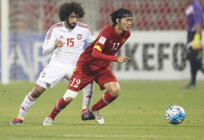 U23 Việt Nam (áo đỏ) thua cả 3 trận ở vòng bảng giải U23 châu Á. (Nguồn: AFC)
