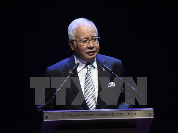 Thủ tướng Najib Razak phát biểu khai mạc Hội nghị Cấp cao ASEAN lần thứ 27 tại thủ đô Kuala Lumpur ngày 21-11-2015. (Nguồn: AFP/TTXVN)
