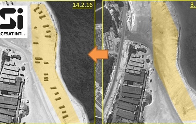 Hình ảnh cho thấy hệ thống tên lửa phòng không được Trung Quốc đưa ra đảo Phú Lâm. (Nguồn: Fox News)