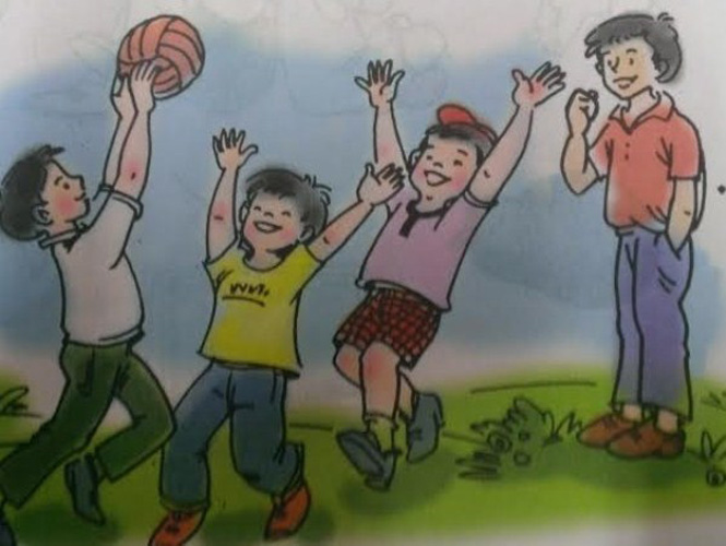  Trong sách giáo khoa, hình ảnh vui chơi bên ngoài thường gắn với các bé trai. (Ảnh: Phạm Mai/Vietnam+)