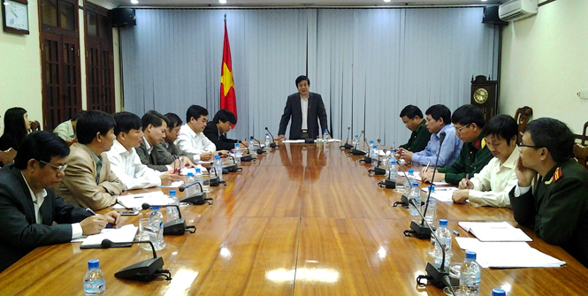    Đồng chí Nguyễn Xuân Quang, Ủy viên Ban Thường vụ Tỉnh ủy, Phó Chủ tịch Thường trực UBND tỉnh, Trưởng Ban Chỉ đạo Biển đảo tỉnh phát biểu kết luận tại cuộc họp