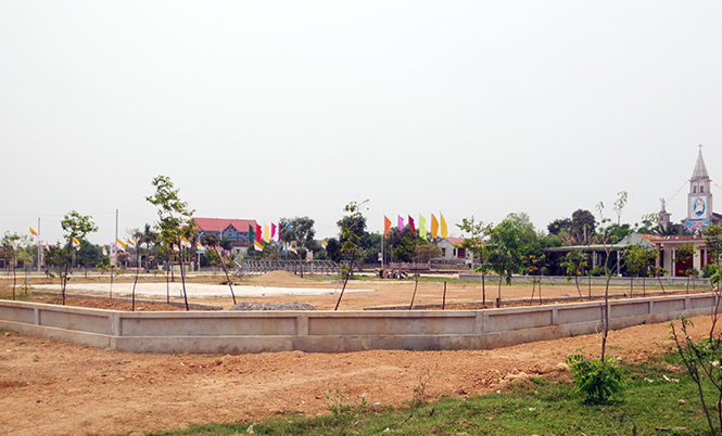 Toàn cảnh khuôn viên công viên cây xanh thôn Hướng Phương, xã Quảng Phương.