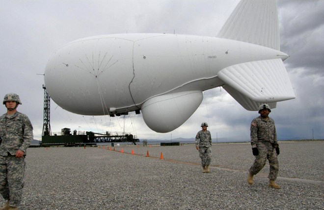 Khinh khí cầu phục vụ cho hoạt động do thám của quân đội Mỹ. (Nguồn: Quân đội Mỹ)