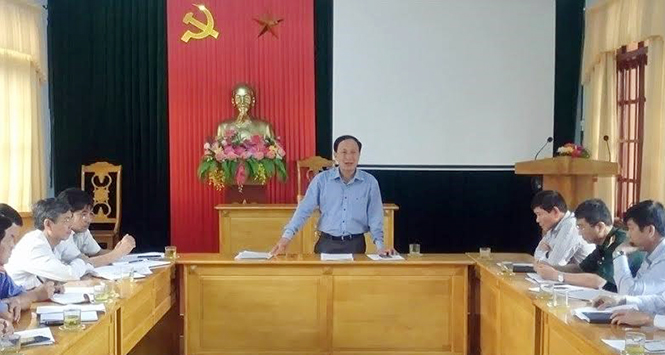 Đồng chí Trần Hải Châu, Ủy viên Ban Thường vụ, Trưởng ban Nội chính Tỉnh ủy, phát biểu kết luận buổi làm việc.