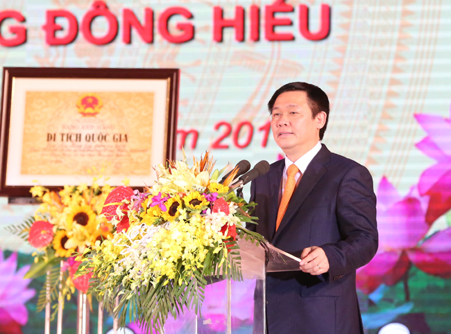 Phó Thủ tướng Vương Đình Huệ phát biểu lại buổi lễ. Ảnh: VGP/Thành Chung