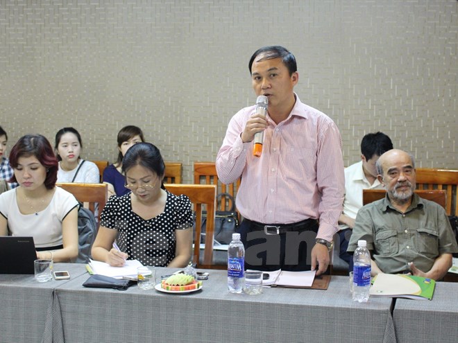 Ông Nguyễn Xuân Sinh, Phó Cục trưởng Cục Hóa chất, Bộ Công thương phát biểu tại buổi tọa đàm. (Ảnh: Hùng Võ/Vietnam+)