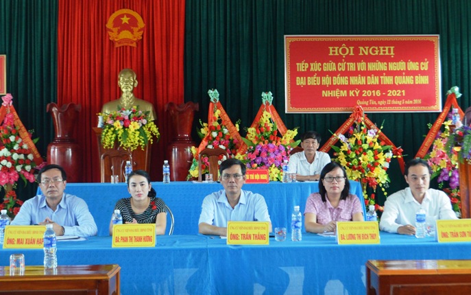 Các ứng cử viên Đại biểu HĐND tỉnh tiếp xúc cử tri tại xã Quảng Tân