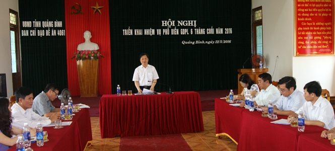 Đồng chí Nguyễn Tiến Hoàng, TUV, Phó Chủ tịch UBND tỉnh, Trưởng Ban chỉ đạo Đề án 4061 phát biểu kết luận hội nghị.                                                              