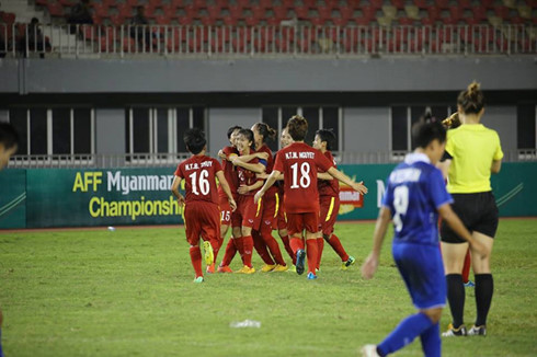  ĐT nữ Việt Nam để lại nhiều ấn tượng tốt đẹp tại giải bóng đá nữ Vô địch Đông Nam Á 2016. (Ảnh: MFF).