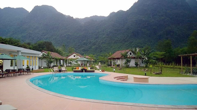 Chày Lập Farmastay resort, một trong những điểm nghỉ dưỡng cao cấp phục vụ khách du lịch.