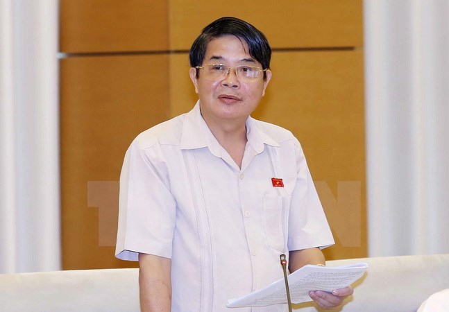 Chủ nhiệm Ủy ban Tài chính Ngân sách của Quốc hội Nguyễn Đức Hải phát biểu ý kiến. (Ảnh: An Đăng/TTXVN)