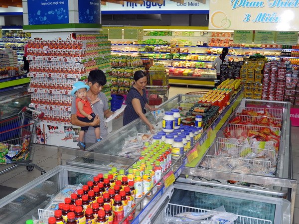 Hàng Việt trong một siêu thị trong nước. (Nguồn: TTXVN)