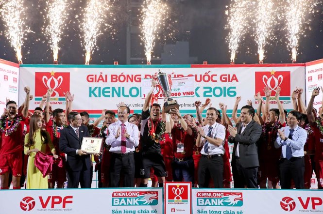 Than Quảng Ninh đoạt cúp quốc gia lần đầu tiên trong lịch sử CLB. Ảnh: ANH HOÀNG