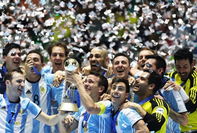 Đội tuyển bóng đá Futsal Argentina đăng quang FIFA Futsal World Cup. (Nguồn: Getty Images)