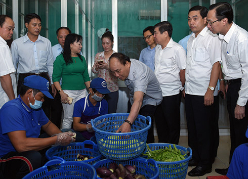 Thủ tướng kiểm tra an toàn vệ sinh thực phẩm tại cơ sở sản xuất Tú Anh