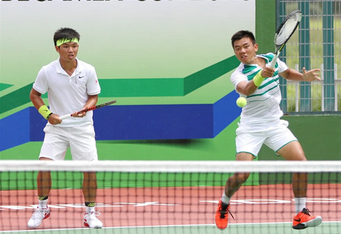  Hoàng Nam/Hoàng Thiên lần đầu vào tứ kết đôi nam một giải Challenger. (Ảnh minh họa: Becamex Tennis).
