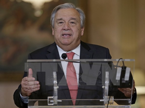 Ông Antonio Guterres trong cuộc họp báo ở Lisbon, Bồ Đào Nha ngày 6-10-2016. (Nguồn: AFP/TTXVN)