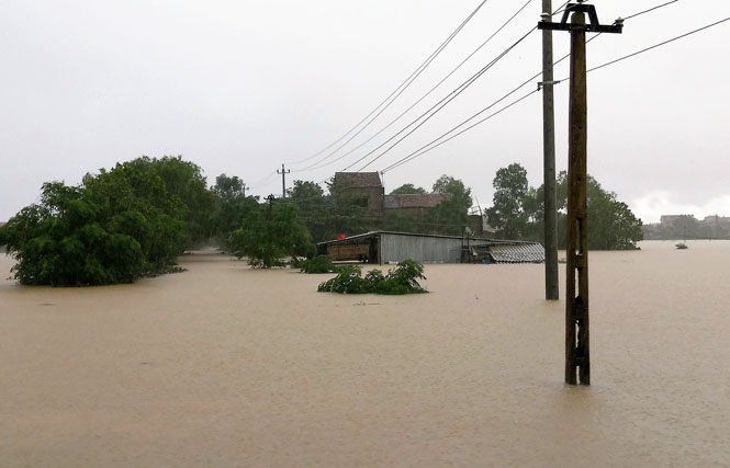 Ngập lụt tại thôn Tân Lệ, xã An Thủy.
