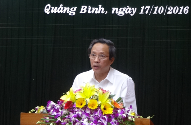 Đồng chí Hoàng Đăng Quang, Uỷ viên Trung ương Đảng, Bí thư Tỉnh ủy, Chủ tịch HĐND tỉnh phát biểu tại buổi lễ.