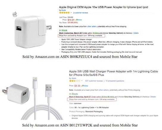  Hàng giả Apple của Mobile Star bày bán công khai trên Amazon.