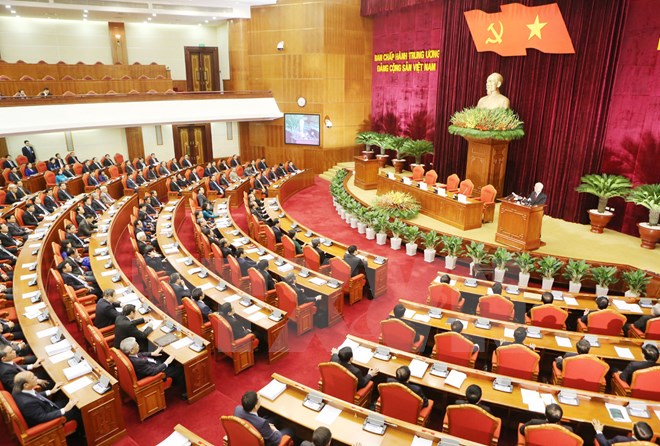 Toàn cảnh Hội nghị lần thứ tư Ban Chấp hành Trung ương Đảng Cộng sản Việt Nam khóa XII. (Ảnh: Trí Dũng/TTXVN)