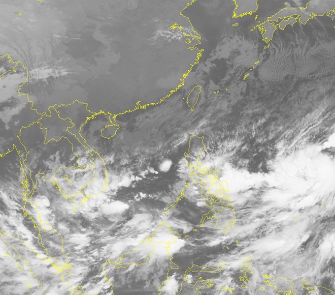 Ảnh mây vệ tinh về áp thấp nhiệt đới. (Nguồn: nchmf.gov.vn)