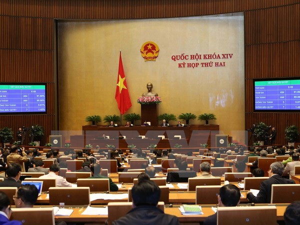 Quốc hội biểu quyết thông qua Nghị quyết về kế hoạch đầu tư công trung hạn giai đoạn 2016-2020. (Ảnh: Doãn Tấn/TTXVN)