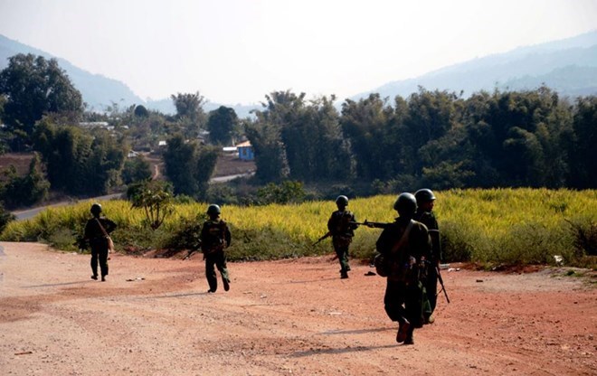 Quân đội Myanmar ở Kokang. (Nguồn: AP)