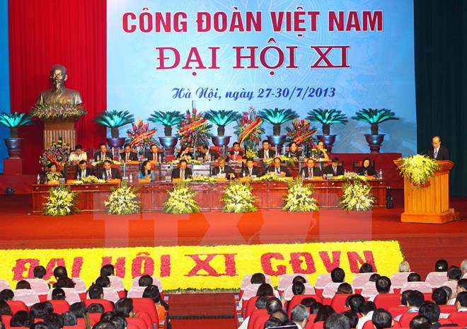Đại hội XI Công đoàn Việt Nam. (Ảnh: Trọng Đức/TTXVN)