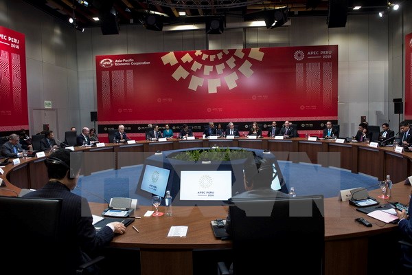 Các nhà lãnh đạo các nước thành viên TPP tại cuộc họp ở Lima. (Nguồn: AFP/TTXVN)