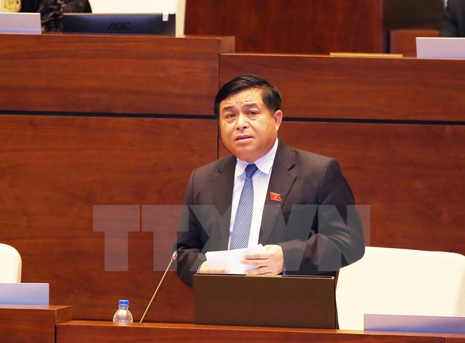 Bộ trưởng Bộ Kế hoạch và Đầu tư Nguyễn Chí Dũng phát biểu. (Ảnh: Nguyễn Dân/TTXVN)