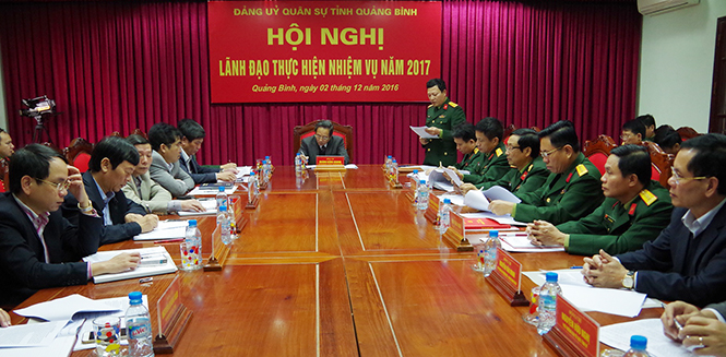 Hội nghị Đảng ủy Quân sự tỉnh lãnh đạo thực hiện nhiệm vụ năm 2017.