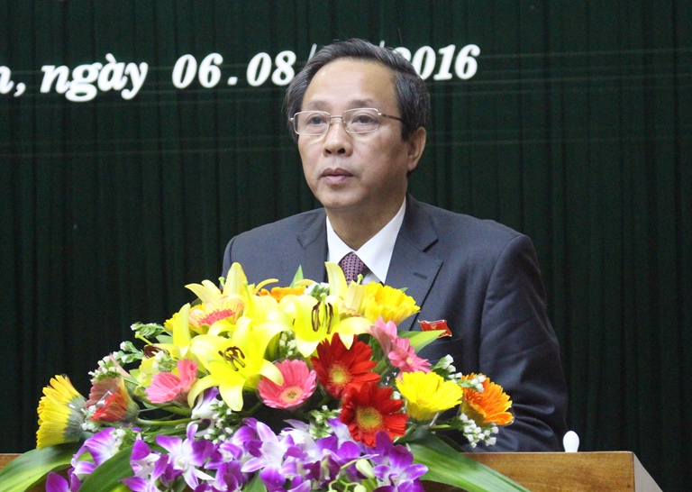 Đồng chí Hoàng Đăng Quang, Ủy viên Trung ương Đảng, Bí thư Tỉnh ủy, Chủ tịch HĐND tỉnh phát biểu khai mạc kỳ họp