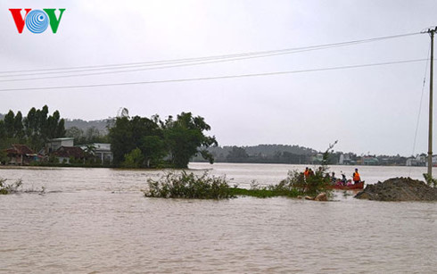  Nước ngập trong khu dân cư huyện Tuy Phước (Bình Định)