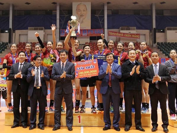 Đội bóng chuyền nữ VietinBank đã bước lên ngôi vô địch Quốc gia. (Nguồn: VietinBank)