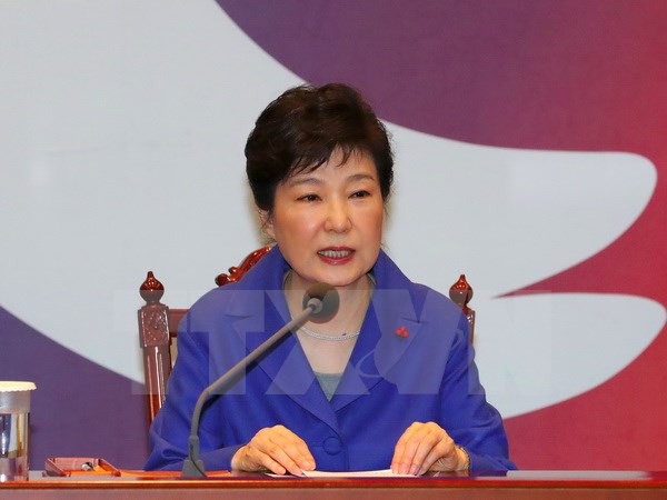 Bà Park Geun-Hye tại một cuộc họp ở Seoul ngày 9-12. (Nguồn: AFP/TTXVN)