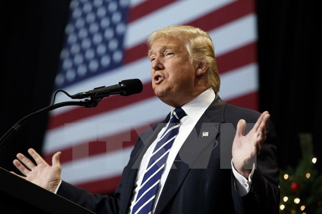 Tổng thống đắc cử Mỹ Donald Trump tại một sự kiện ở Hershey, bang Pennsylvania ngày 15-12. (Nguồn: AP/TTXVN)