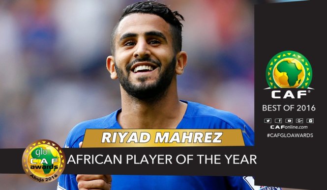  Mahrez được vinh danh Cầu thủ hay nhất châu Phi. Ảnh: Twitter