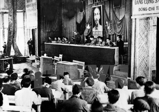 Đại hội Đảng toàn quốc lần thứ II tổ chức tại Chiến khu Việt Bắc (2-1951). (Ảnh: TTXVN)