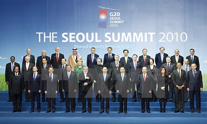 Thủ tướng Nguyễn Tấn Dũng dự Lễ khai mạc Hội nghị Cấp cao G20 tại Seoul (Hàn Quốc ), tháng 11/2010. (Ảnh: Đức Tám/TTXVN)