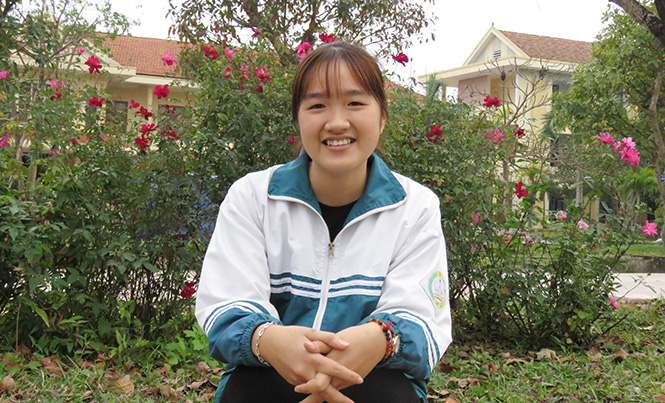 Em Hoàng Thị Như Quỳnh, lớp 12 Trường THPT chuyên Võ Nguyên Giáp đã xuất sắc giành giải nhất môn Địa lý.