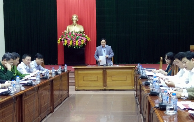 Đồng chí Lê Minh Ngân, Tỉnh ủy viên, Phó Chủ tịch UBND tỉnh phát biểu tại hội nghị.