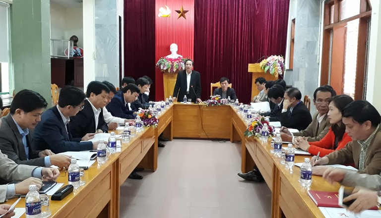 Đồng chí Hoàng Đăng Quang, Uỷ viên Trung ương Đảng, Bí thư Tỉnh ủy, Chủ tịch HĐND tỉnh kết luận buổi làm việc