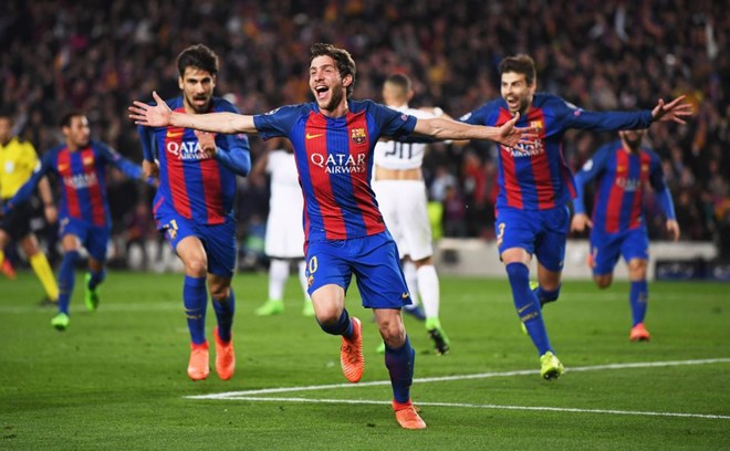 Barcelona giành chiến thắng tranh cãi nhất tại vòng 1/8 Champions League. (Nguồn: Getty Images)