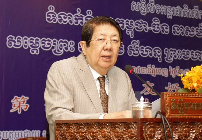 Phó Thủ tướng Campuchia kiêm Bộ trưởng cấp cao phụ trách Văn phòng Hội đồng Bộ trưởng Campuchia Samdec Vibol Panha Sok An mới từ trần. (Nguồn: THX/TTXVN)