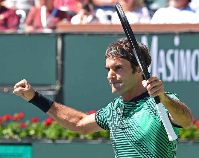  Federer lần thứ năm vô địch Indian Wells. Ảnh: REUTERS