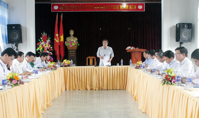 Đồng chí Hoàng Đăng Quang, Uỷ viên Trung ương Đảng, Bí thứ Tỉnh ủy, Chủ tịch hội đồng nhân dân tỉnh kết luận tại buổi làm việc