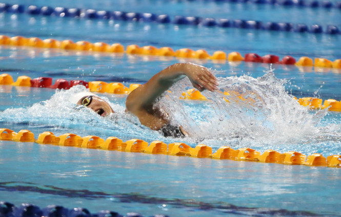  Ánh Viên giành HCB cự ly 1.500m tự do tại Giải Arena Pro Swim Series. Ảnh T.P