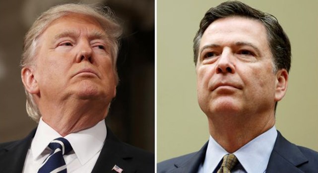 Tổng thống Mỹ Donald Trump và Giám đốc Cục Điều tra liên bang Mỹ (FBI) James Comey. (Nguồn: Reuters)